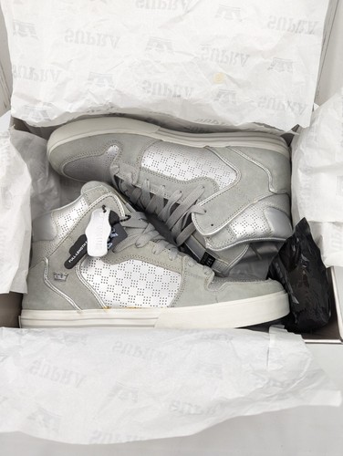 Supra Vaider High Silver Size Mens US 11 With Original Box Rare - Picture 11 of 13