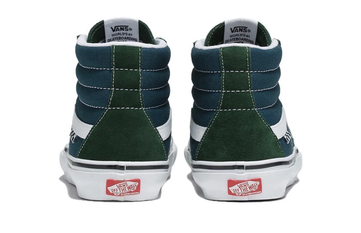 VANS MEN\'S 13 SK8 HI MOUTAIN VIEW GREEN BLUE CANVAS NIB Vans Sk8-Hi Safari Black/Teal – Waterboyz main image 2