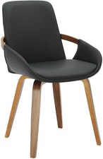 Esszimmerstuhl Bertol Kunstlederbezug Gestell aus Bugholz in Walnussoptik