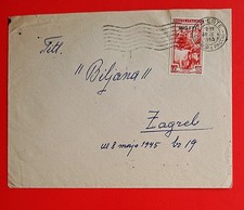 1953 envelope with stamp Italy work lire 60 sovr. amg-vg insulated for zagreb