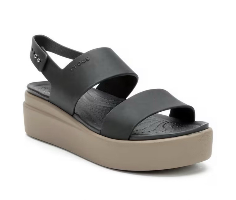 Crocs Brooklyn Low Wedge Black/Mushroom Size 11