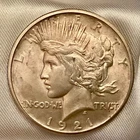 1921 Peace Silver Dollar  Uncirculated Unc