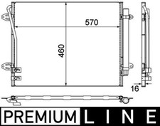 AC Condenser MAHLE Fits VW Cc 358 Passat 357 Alltrack B7 05-16 3C0820411F