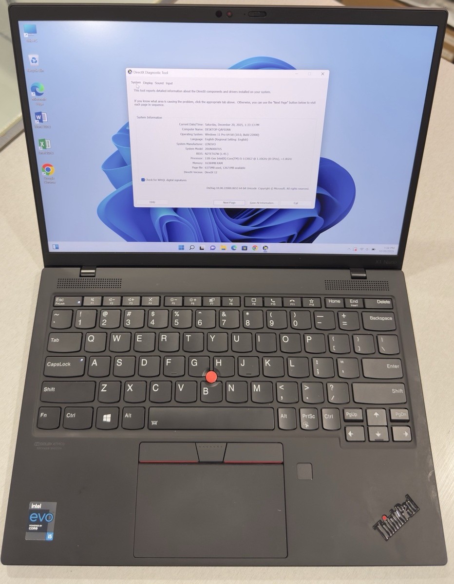 Lenovo ThinkPad X1 Nano Gen 1 Intel Core i5-1130G7 16GB 512GB SSD