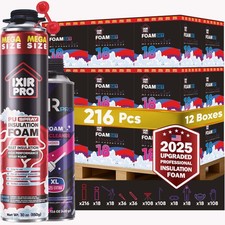 Mega Spray Foam Insulation Kit 216 Pcs (12 Boxes x 18 Pcs) Expanding Sealant
