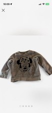 H M Disney Minnie Mouse Pullover Sweater Beige Knit 2-4Y Long Sleeve