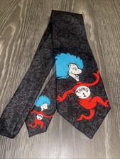 DR. SEUSS THING 1 POLYESTER TIE NECKTIE CLOSE-UP PHOTO DESIGN