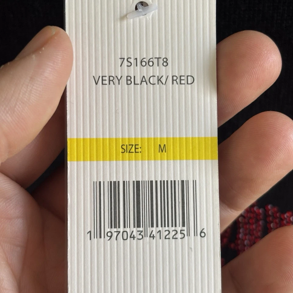 Novo com etiquetas Moletom Nanette Lepore Med “Kiss Me” Lábios Frisados Vermelhos Pulôver Fino Vampy - Imagem 4 de 4