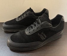 Gianni Versace Black Suede Leather Gothic V S...