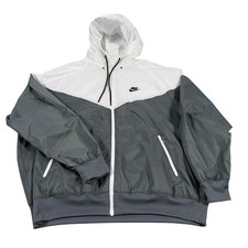 Nike Windrunner Hooded Windbreaker Jacket White Gray Men s XL Full Zip