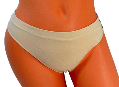 Women's Free Press Beige Almond Thong Panty  Size  M  NWT