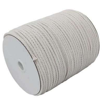 Beige Braided Macrame Cotton Cord 4mm x 172 Yard Craft Rope Wall Plant Hanger