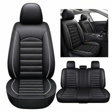 Universal Fit 5-seat Car Seat Covers Pu Leather Full Set Waterproof Non-slip