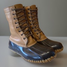 GH Bass Duck Boots Women?s Size 8  Waterproof Shoes Leather Upper Brown VTG L@@K