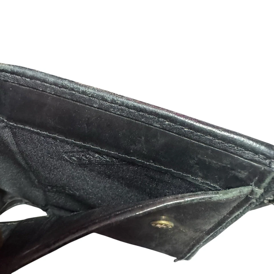 Auténtica billetera Coach vintage de cuero genuino de caoba con cremallera alrededor Foto 4 de 4