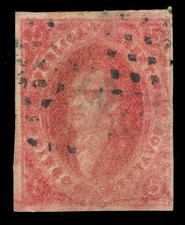 ARGENTINA 1864  Rivadavia 5c deep rose - IMPERF VARIETY Scott # 11var  used VF