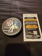 Josh Manson signed 2022 Colorado Avalanche Stanley Cup Champions Puck w JSA Auth
