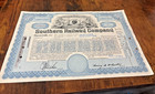 1962 SOUTHERN RAILROAD STOCK CERTIFICATE 50 SHARES "SOUTHERN SERVES THE SOUTH" — photo 1