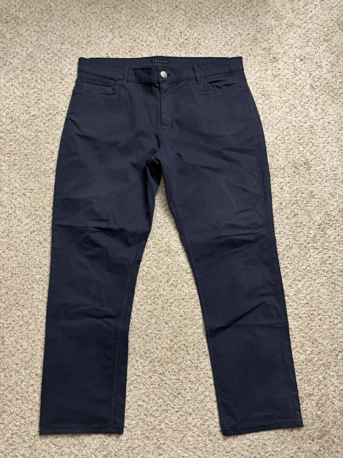 Theory Pants Mens Sz 36x29 Navy Blue Lightweight 5-pocket Summer Pants Straight