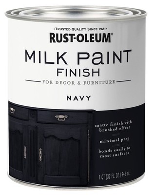 Rust-Oleum Milk Paint Quart Navy Unique Brushed Effect Water Based Matte Finish