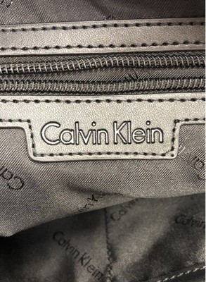 バッグ Calvin Klein Black Nylon Shoulder Bag Tote Gold Chain Hardware