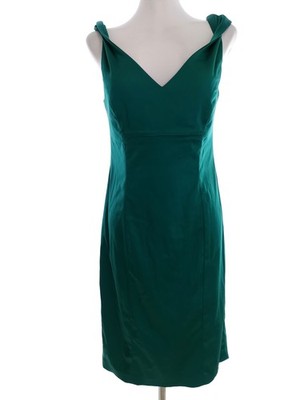 CYNTHIA ROWLEY Damen Ballkleid/Abendkleid Gr. 34 Smaragd Ärmellos Midi