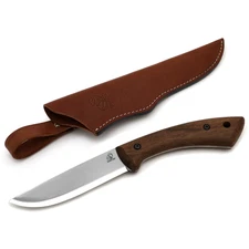 BeaverCraft Bushcraft Knife Walnut Handle with Leather Sheath BSH1