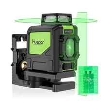 Huepar 901CG Self-Leveling Laser Level, 360 Green Beam Cross Line Laser Tool,...