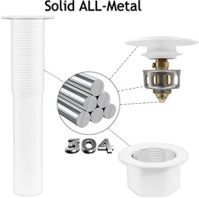 Bathroom Sink Drain,Drain Stopper Bathroom Sink Without Overflow,Pop Up Drain...