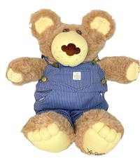 Vtg 1985 Furskins Dudley Bear Plush Xavier Roberts Coleco Overalls Teddy Bear