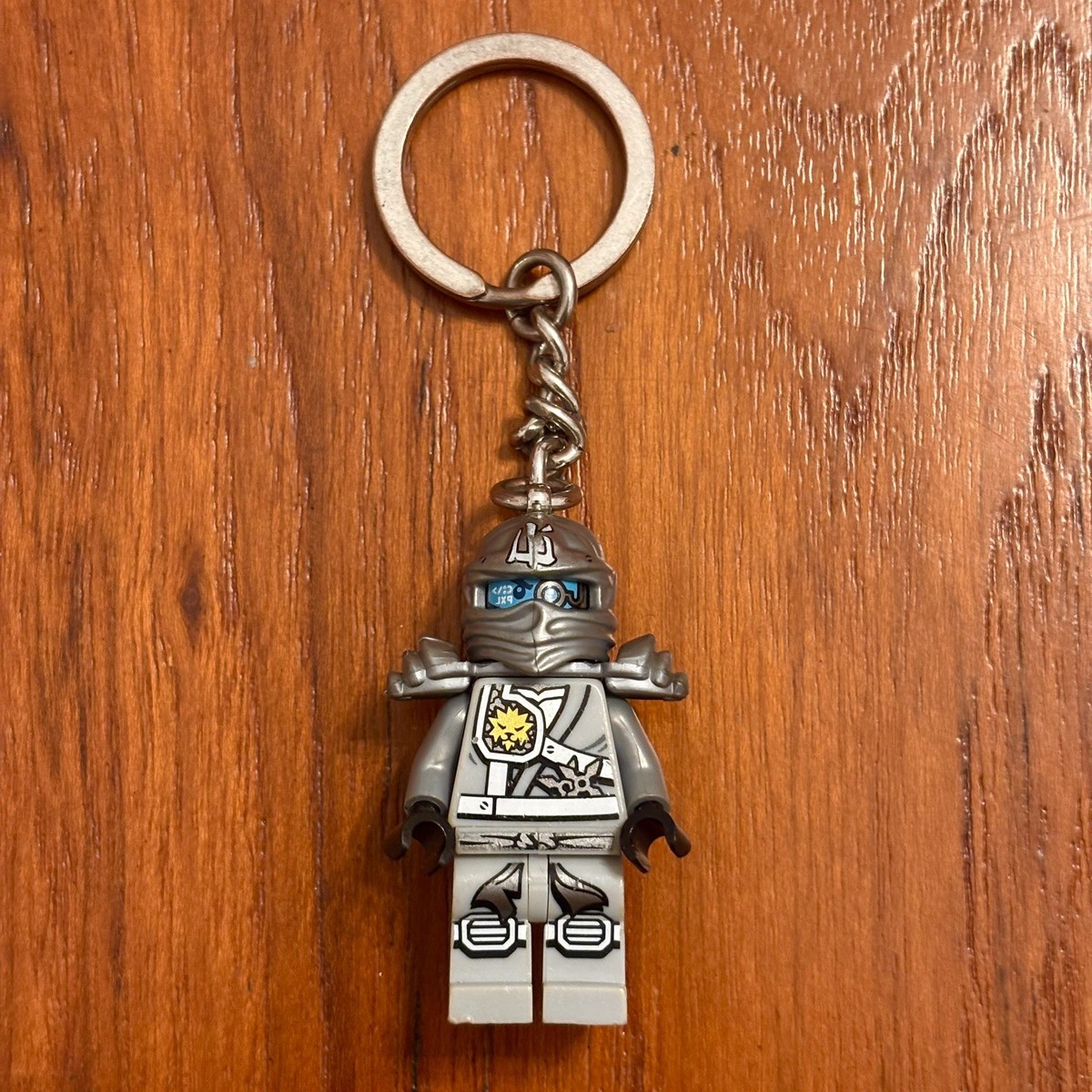 LEGO Ninjago Silver Titanium Zane 851352 Rare Minifigure Keychain