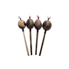 Peruvian Amazon Shipibo Moon Mama Kia Design Jungle Rattle 2" Small Blue