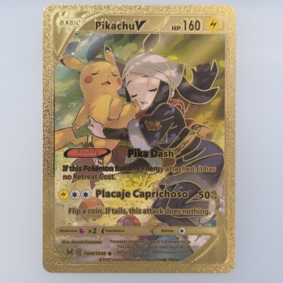 Pokmon Pikachu V 160hp Gold Foil Fan Art Collector Card TCG | eBay Pokmon Pikachu V 160hp Gold Foil Fan Art Collector Card TCG | eBay