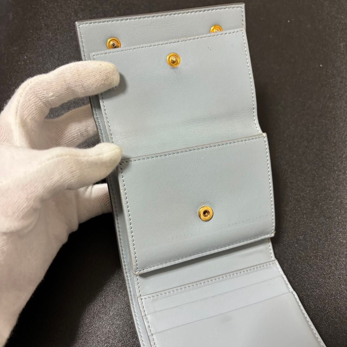 Celine Tri-Fold Wallet Gray Multi-Function Folded… - image 7