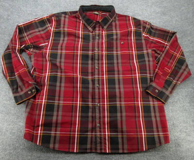 CE Schmidt Shirt Mens 3XL Red Workwear Plaid Button Down Long Sleeve Casual XXXL