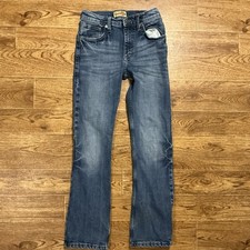 Wrangler 20X Jeans Kids Blue Medium Wash Straight Leg Adjustable Waist