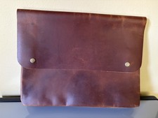 Cowhide Leather Folio Case- Brown