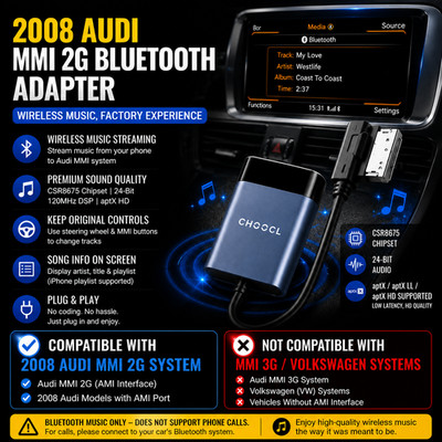 Bluetooth Adapter for Audi MMI 2G 2008 with AMI Port, Bluetooth Receiver