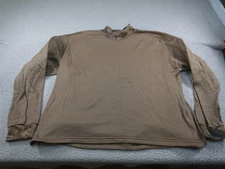 Thermal Hunting Shirt Mens 2XL Brown Base Layer Warm Long Sleeve Mock Neck