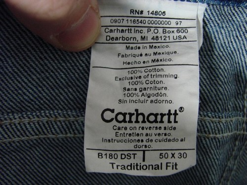 UA03409 **CARHARTT** TRADITIONAL FIT JEANS 50x30 (msr 50"x30") DARK BLUE - Picture 5 of 5