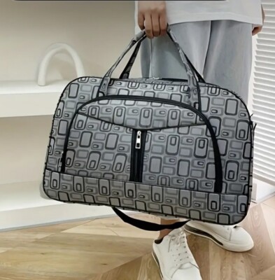 Large Weekender Gray Black Duffle Travel Bag 20''x13''x7'' Day Roadtrip Pet Supply