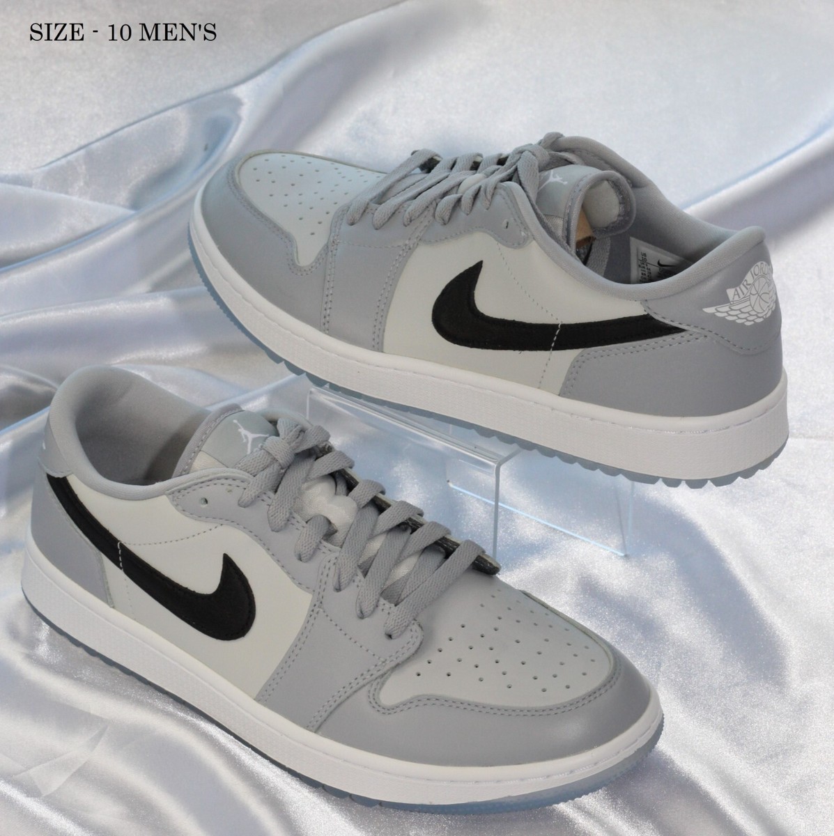Size 10M - Nike Air Jordan 1 Low G Golf Wolf Grey White Golf Shoes