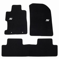 Fits 06-11 Honda Civic 2dr 4dr Black Nylon Floor Mats Carpets W White Si Fits 06-11 Honda Civic 2dr 4dr Black Nylon Floor Mats Carpets W White Si