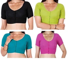 Women Cotton Blouse Saree Blouses Crop Top Indian Readymade Bollywood Sari Choli