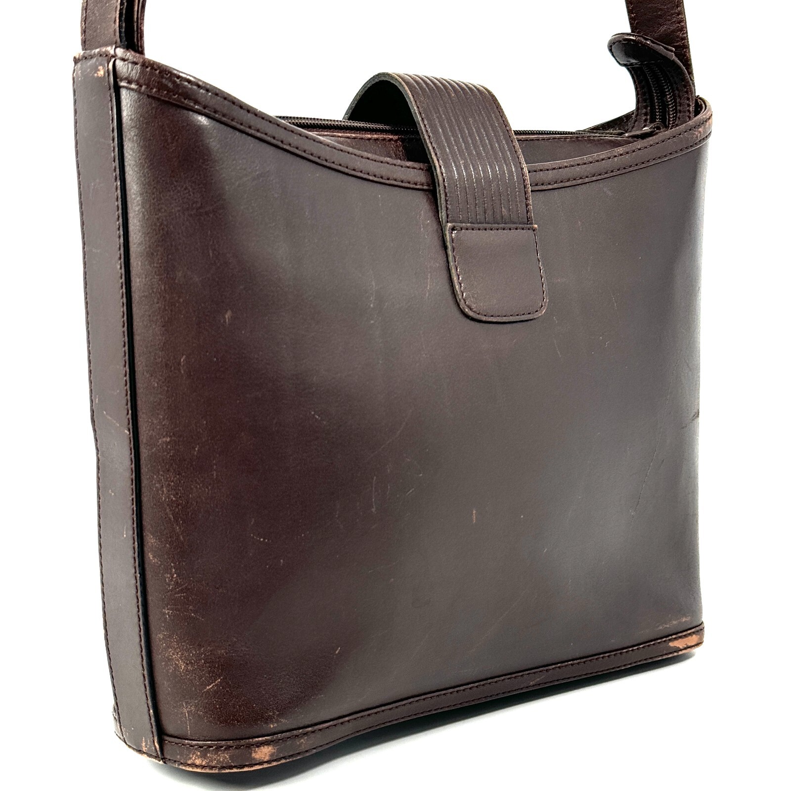 Borsa a tracolla Yves Saint Laurent pelle marrone vintage autentica dal Giappone 0373