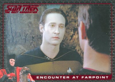 Star Trek The Next Generation A&I chase card E27 from ''Encounter at Farpoint''