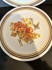 Melamine 10โ Plates Flowers & Butterflies Boho Made In The USA Vintage