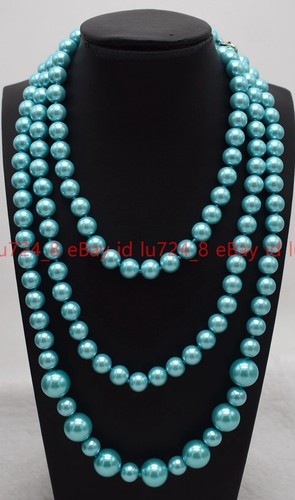 Joyería de Moda 8mm y 12mm Bonito Multicolor Concha Perla Cuentas Redondas Collar 50" - Imagen 7 de 40