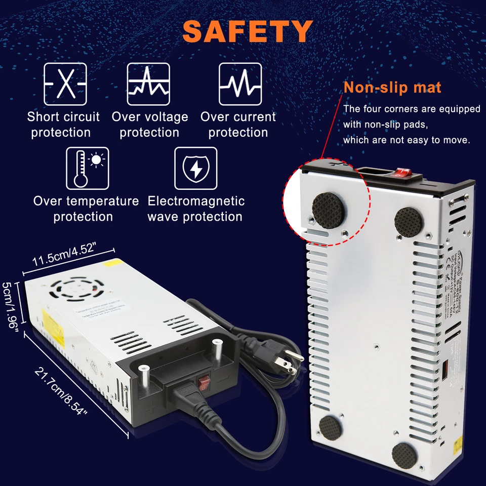 Fuente de alimentación conmutadora transformador industrial AC 110V a CC 12V 25A-50A 300A-600W Foto 4 de 4