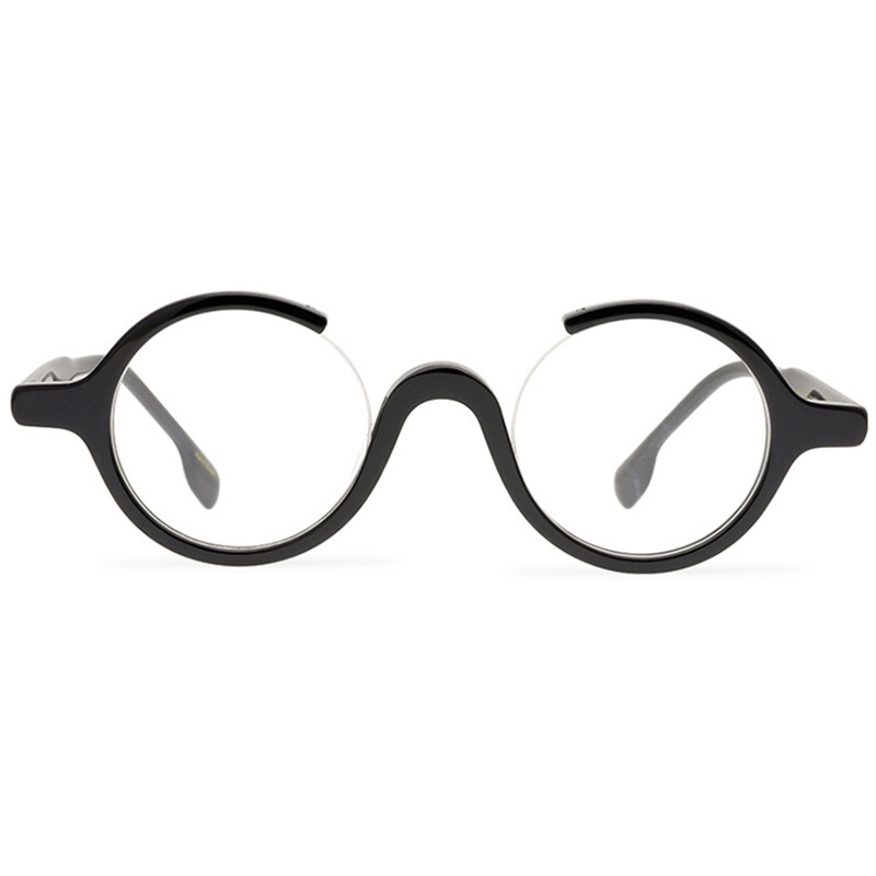Round Glasses with gap 3/4 Rund Brille Acetate Frame Unique Handcrafted  Eyewear